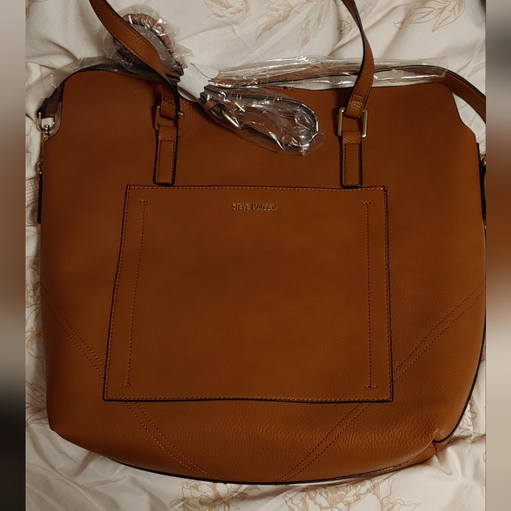 Steve Madden Cognac Laptop Tote Bag for Women